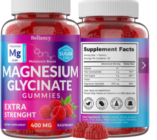 Sleep Support Magnesium Glycinate Gummies 400mg Raspberry