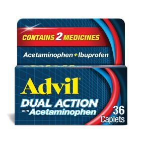 Advil Dual Action With Acetaminophen Ibuprofen Caplets; 200 mg; 36 Count (Brand: Advil)